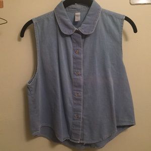 American Apparel sleeveless denim shirt